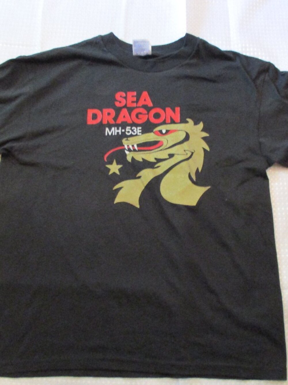 US Navy MH-53E Sea Dragon Helicopter Military Unit Morale Graphic T-Shirt  Sz. L